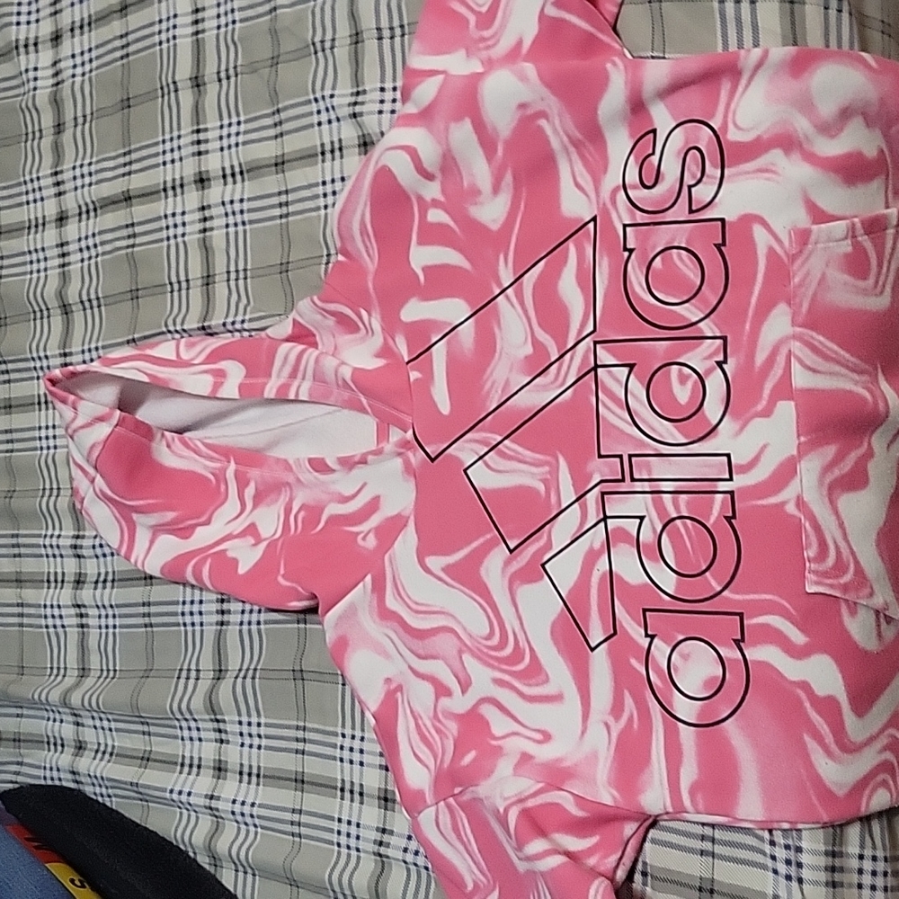Adidas girls pink hoodie
